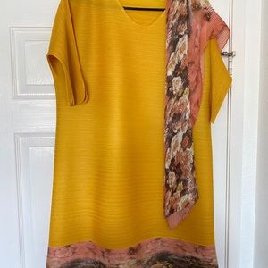 Yellow sun dress and scarf